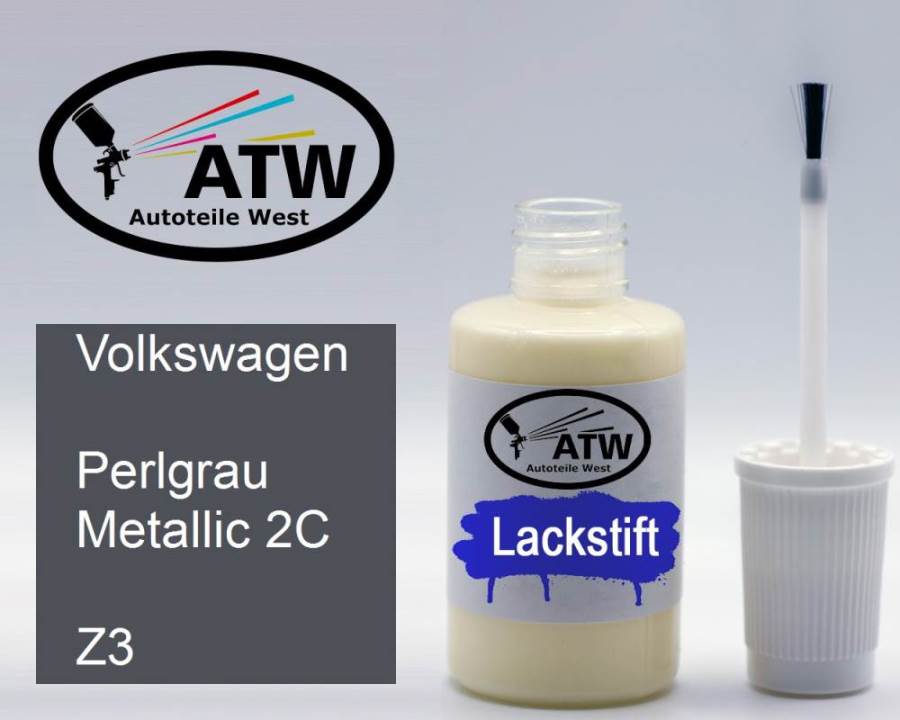 Volkswagen, Perlgrau Metallic 2C, Z3: 20ml Lackstift, von ATW Autoteile West.